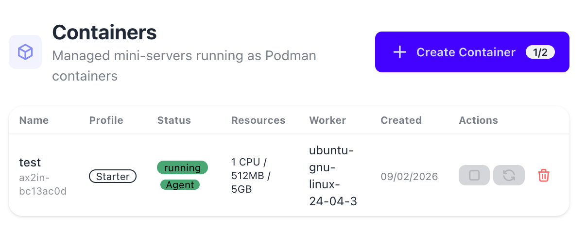 Containers Management