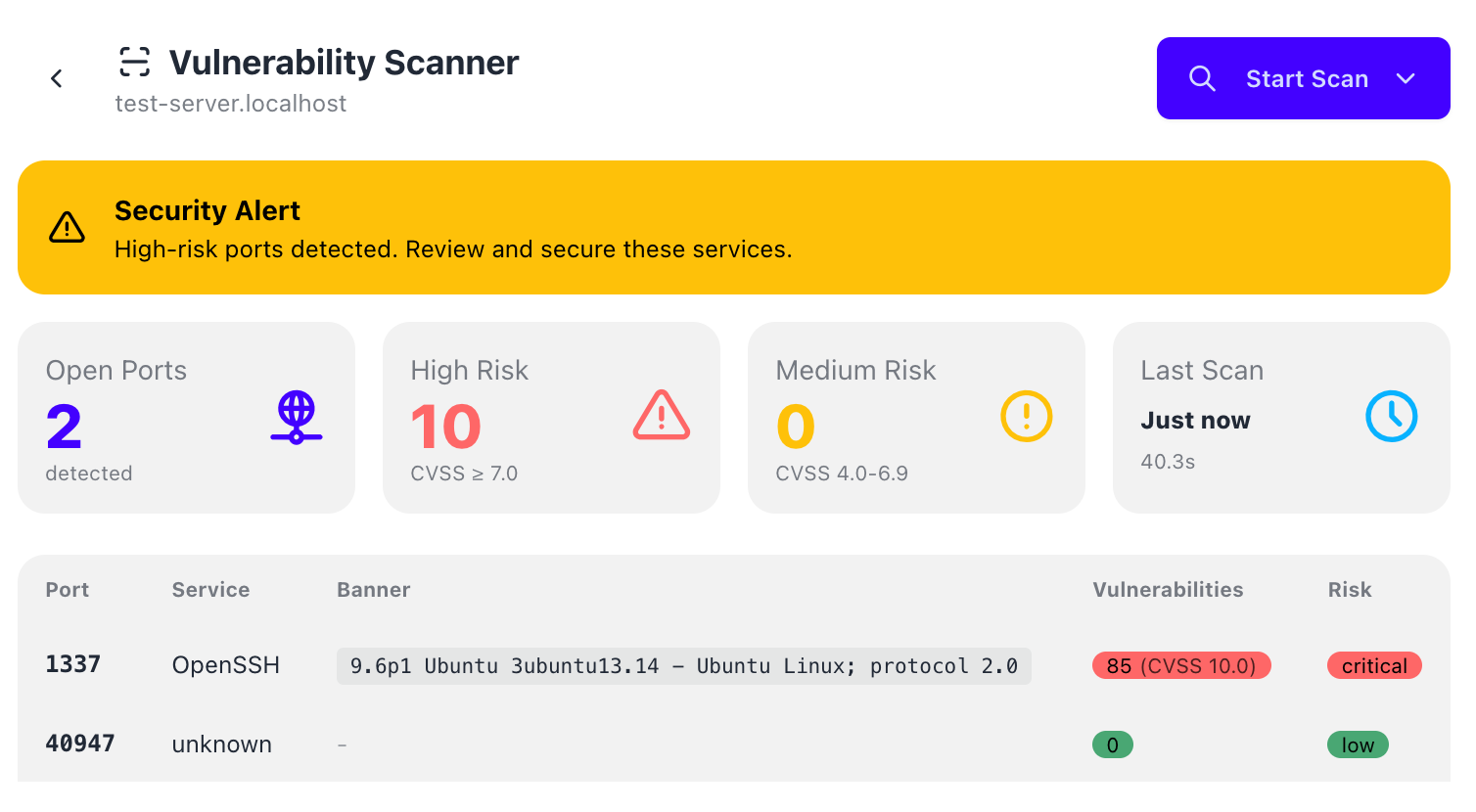Nmap Port Scanner with Security Alert